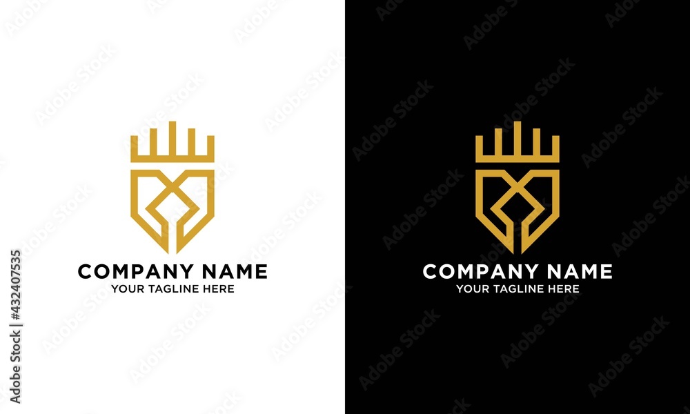 letter m and sheild Crown logo king vector royal icon. Queen logotype ...