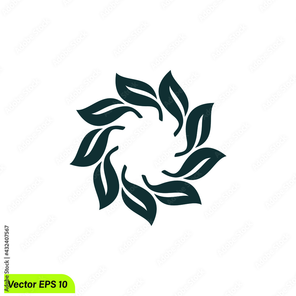 floral leaf ornamental icon