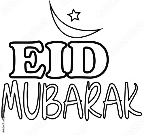 EID MUBARAK VECTOR COLORING PAGE