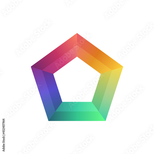 pentagon abstract colorful geometric shape