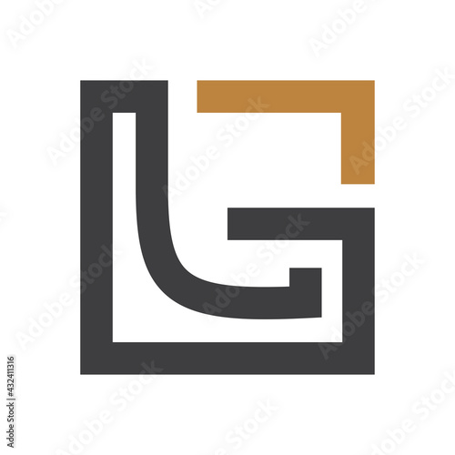 Creative abstract letter gl logo design. Linked letter lg logo design. photo