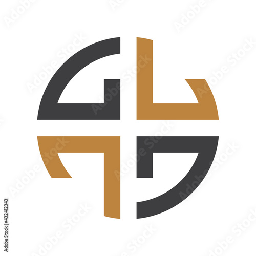 GL, LG, Abstract initial monogram letter alphabet logo design