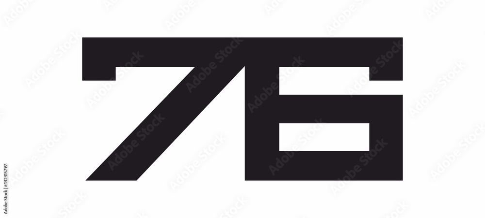 Number 76. Typographic ligature. Number 76. Typographic ligature.