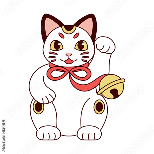 Isolated Japanese Maneki Neko Lucky cat
