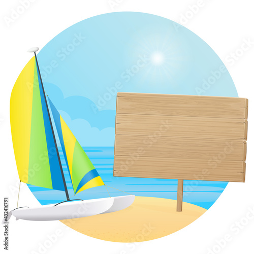 Vector illustration - Banner, site, poster template with place for your text. Wood table.