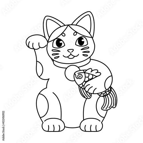 Outline of a Japanese Maneki Neko