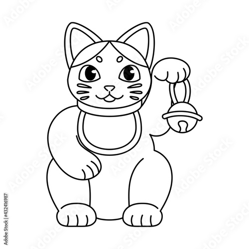 Outline of a Japanese Maneki Neko