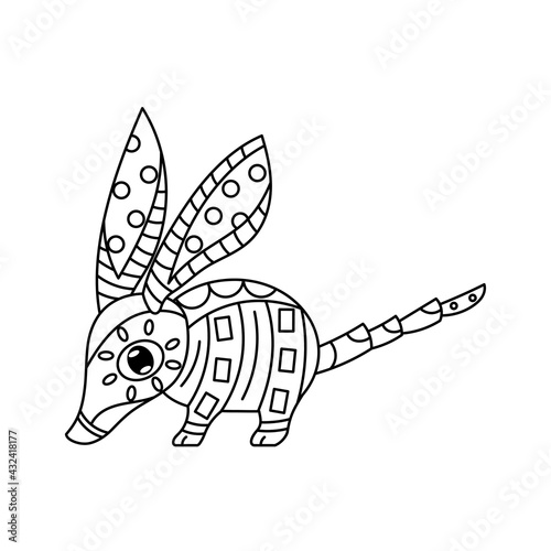 Alebrije of an armadillo Mexican culture