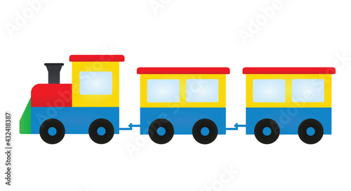 Colorful train toy. vector illustration