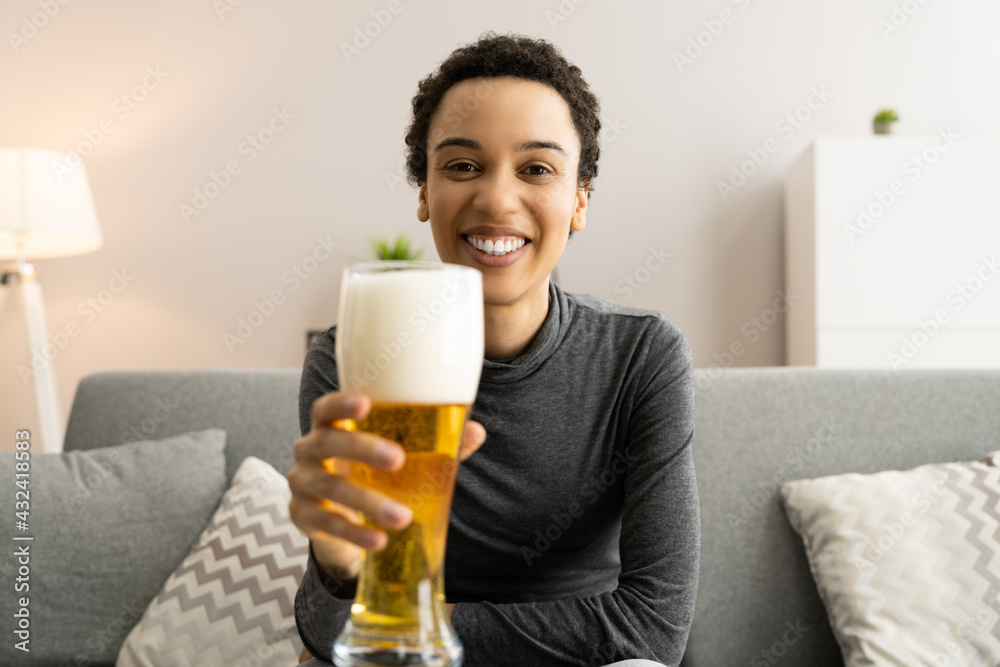 African American Girl Beer Video Conference African American Girl Beer Video Conference