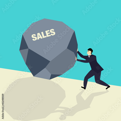 Raising sales vector concept