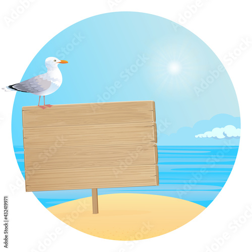 Vector illustration - Blackboard, wood table. Banner, site, poster template with place for your text.
