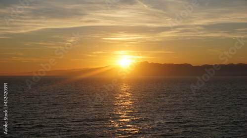 dramatic sunset over the sea © Esteve