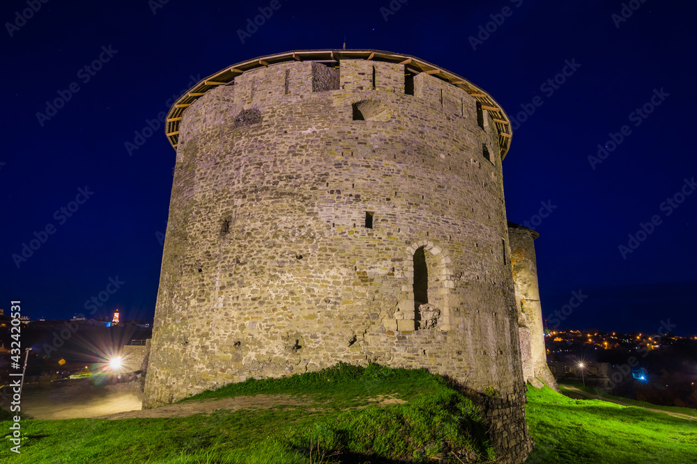 View of the towers and walls of the Kamianets-Podilskyi Castle i