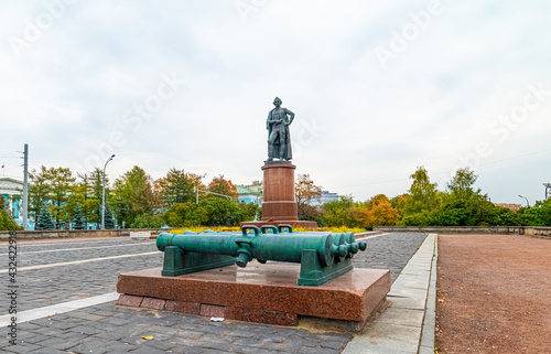 Canvas Print Suvorovskaya square, a Monument, a memorial to Alexander Suvorov