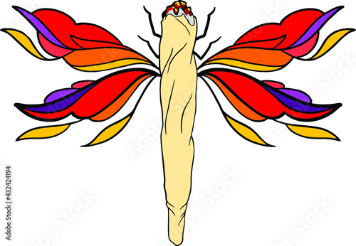 illustration of joint with wings