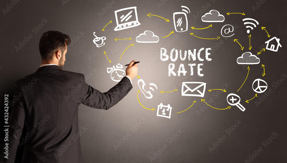 businessman drawing social media icons businessman drawing social media icons