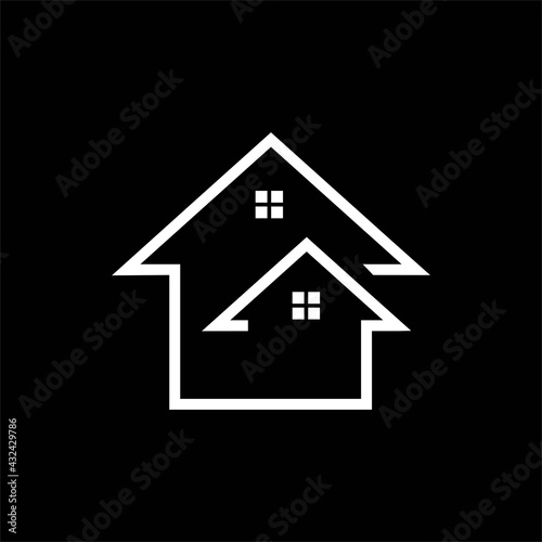 logo design, line vector house, construction, real estate logo inspiration