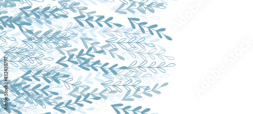 Floral web banner with drawn color exotic leaves. Nature concept design. Modern floral compositions with summer branches. Vector illustration on the theme of ecology, natura, environment