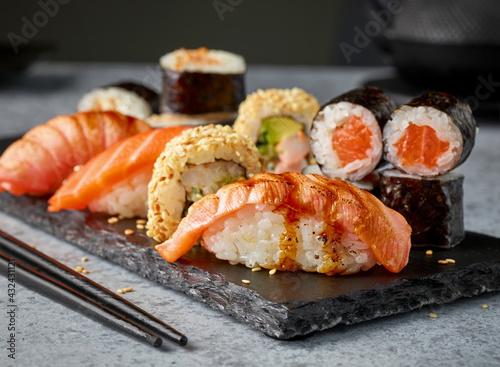 plate of various sushi