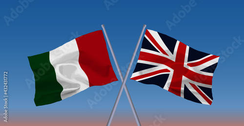 イタリアとイギリスの国旗