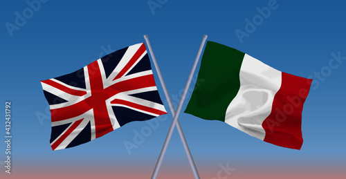 イタリアとイギリスの国旗