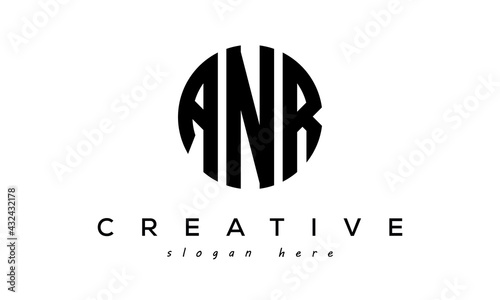 Letters ANR creative circle logo design vector photo