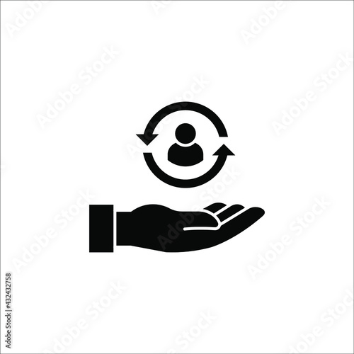 care customer icon, total inclusive service vector illustration on white background. color editable