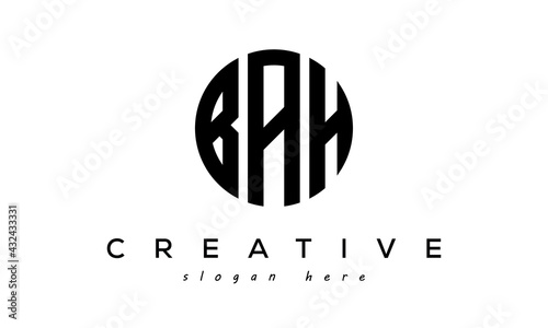 Letters BAH creative circle logo design vector