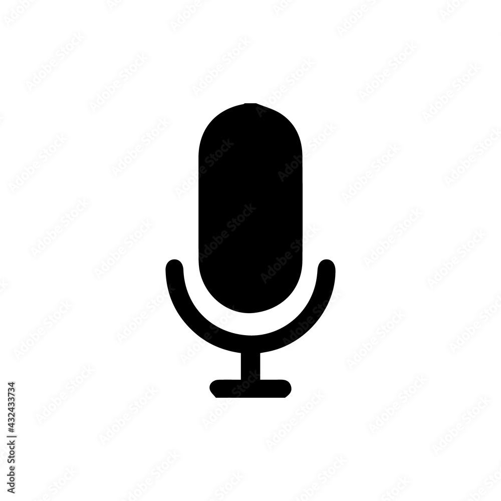 Mirophone icon. Mike symbol isolated on white background. Stock Vector
