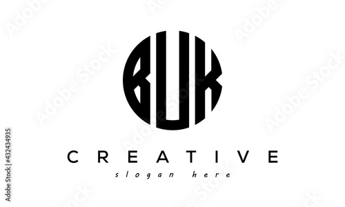 Letters BUK creative circle logo design vector