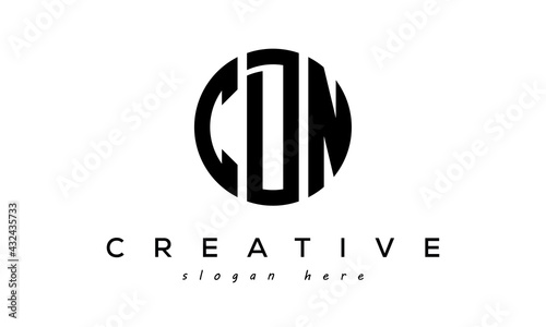 Letters CDN creative circle logo design vector