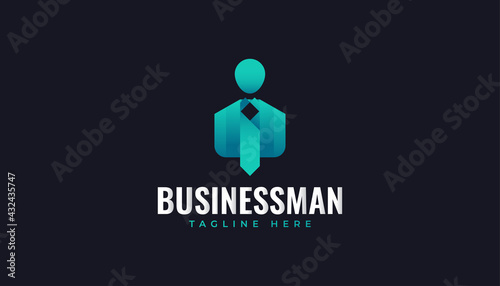 Fotografía Businessman or People Logo with Modern Concept in Blue and Green Gradient