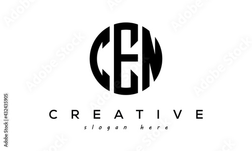 Letters CEN creative circle logo design vector