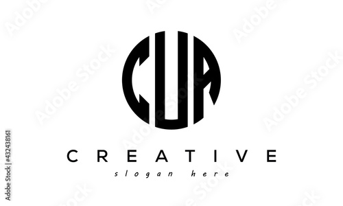 Letters CUA creative circle logo design vector