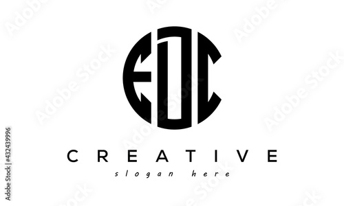 Letters EDC creative circle logo design vector