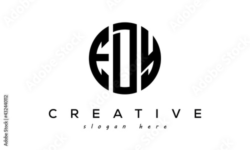 Letters EDY creative circle logo design vector photo