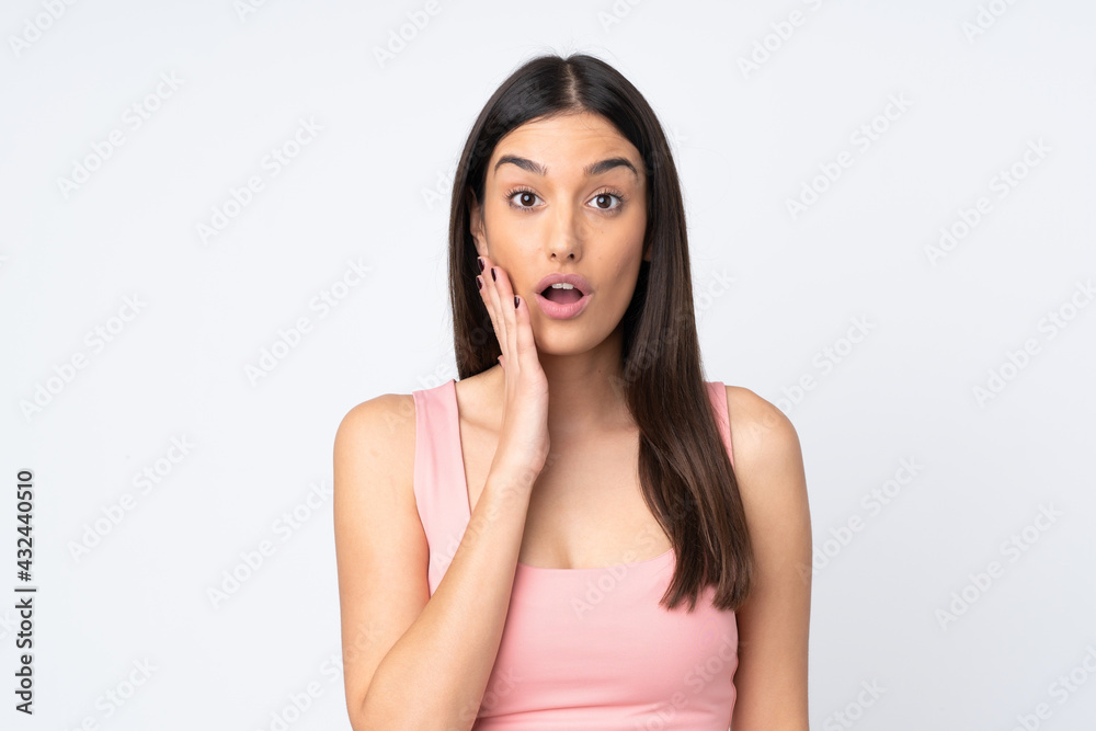 Young caucasian woman isolated on white background . Portrait Young caucasian woman isolated on white background . Portrait