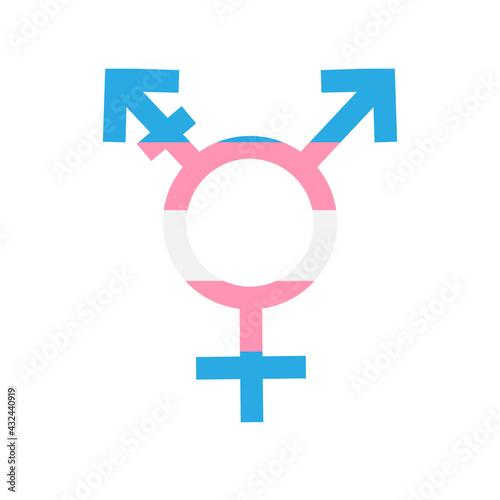 Vector flat trans transgender transsexual flag symbol isolated on white background