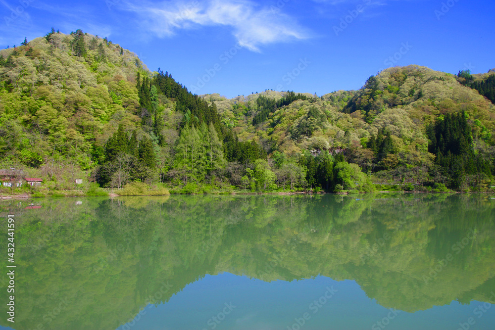 麻生の渡し・只見川 （福島県・柳津町）