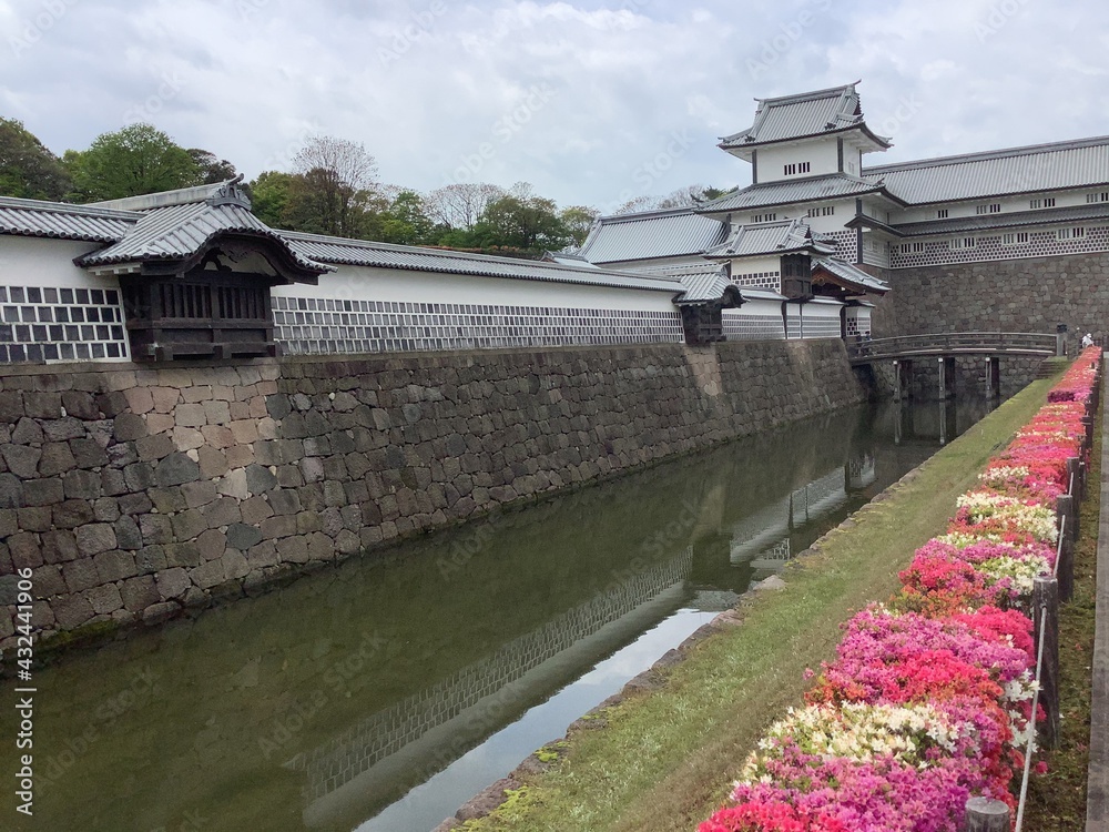 Kanazawa Castle in early summer when azaleas bloom Kanazawa Castle in early summer when azaleas bloom