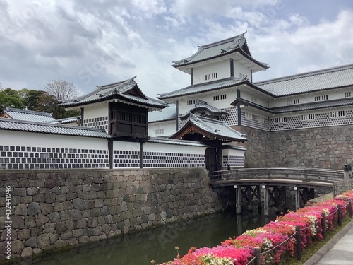 Kanazawa Castle in early summer when azaleas bloom