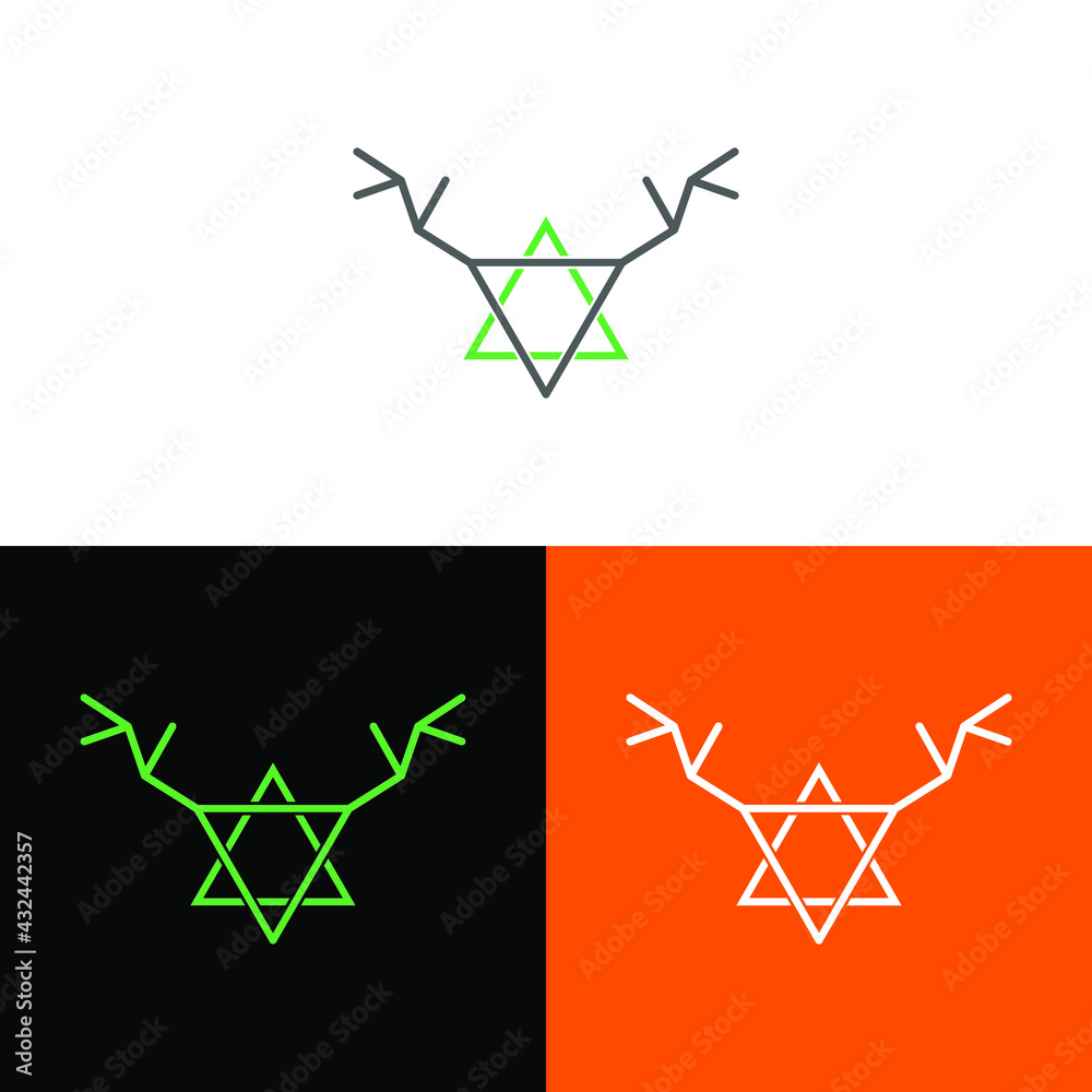 Minimalist logo design forming a deer antler Minimalist logo design forming a deer antler