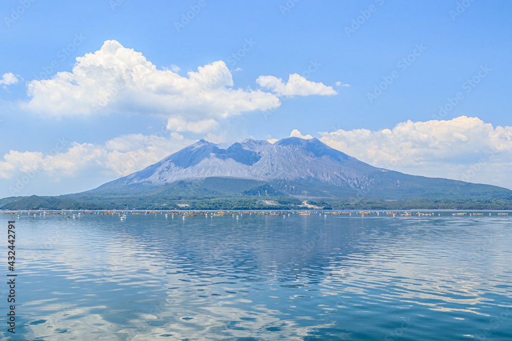 道の駅たるみずから見た桜島　鹿児島県垂水市　Sakurajima seen from Tarumizu Kagoshima-ken Tarumizu city