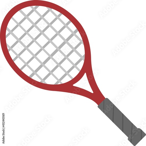 Vector emoticon illustration of a red tennis racket
