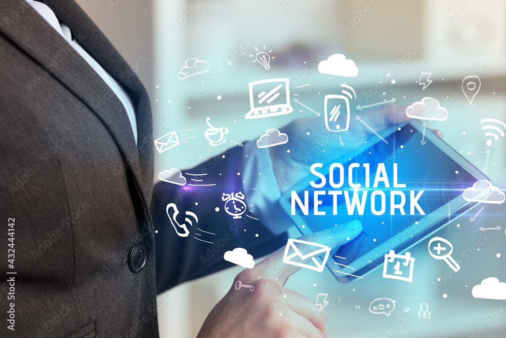 Close-up Of A Person Using Social Networking Close-up Of A Person Using Social Networking