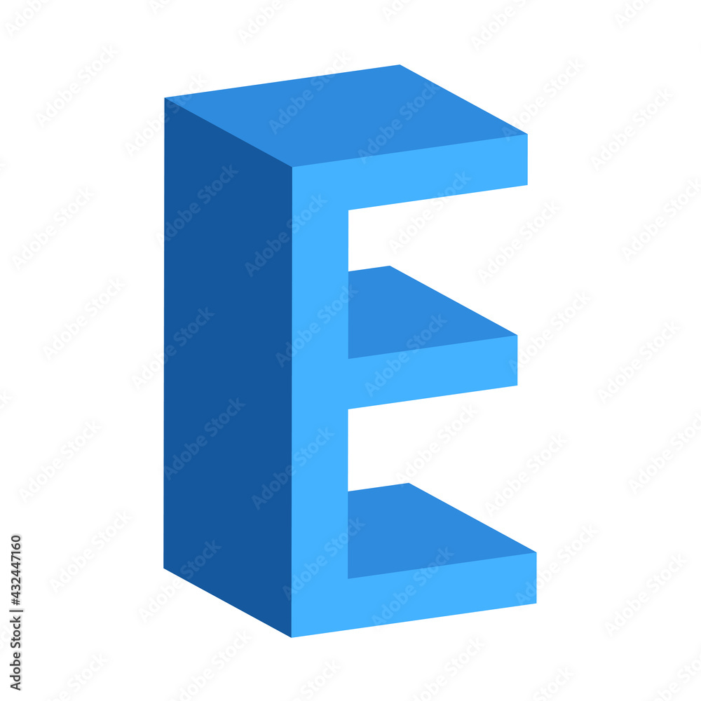 3d letter E simple clip art vector illustration 3d letter E simple clip art vector illustration