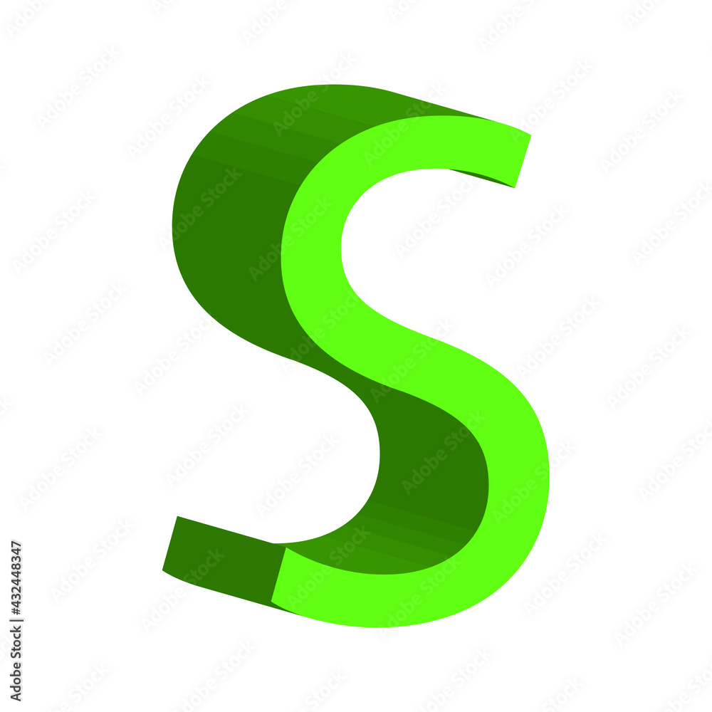 3d letter S simple clip art vector illustration 3d letter S simple clip art vector illustration