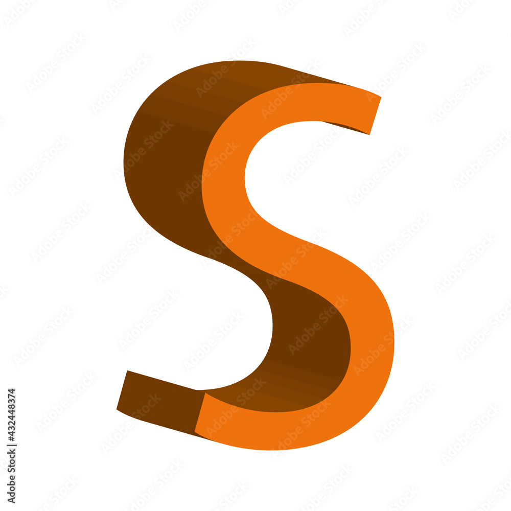 3d letter S simple clip art vector illustration 3d letter S simple clip art vector illustration