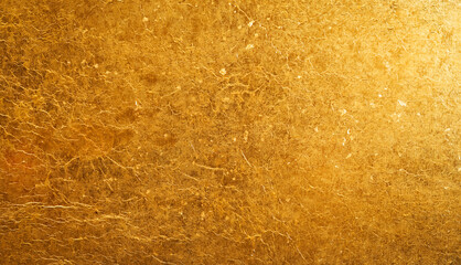 Shiny gold background made of rough textured gold paper.